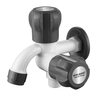 TWO WAY BIB COCK WITH FLANGE