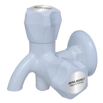 TWO WAY BIB COCK WITH FLANGE